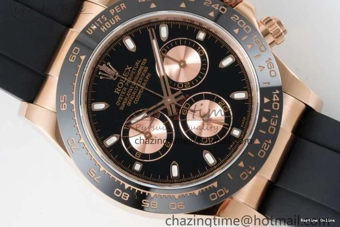 0517 Stretchable Daytona 116515 QF 1:1 Best Edition Black RG Dial on Oysterflex Rubber Strap SA 2273